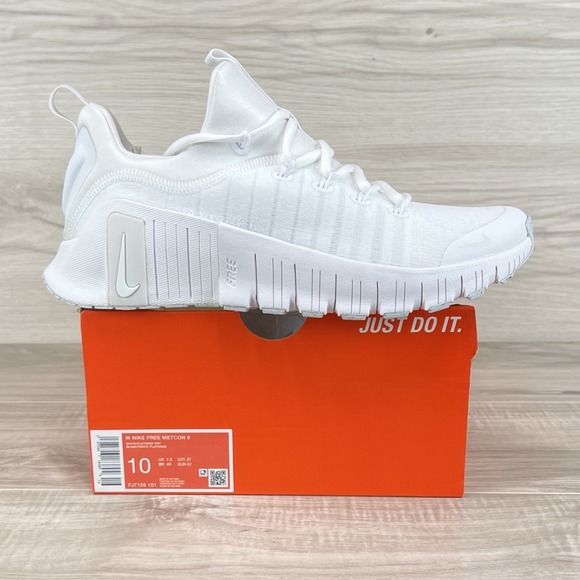 Nike Free Metcon 6 White Platinum Tint Nby FJ7126 101 Women's Size 10